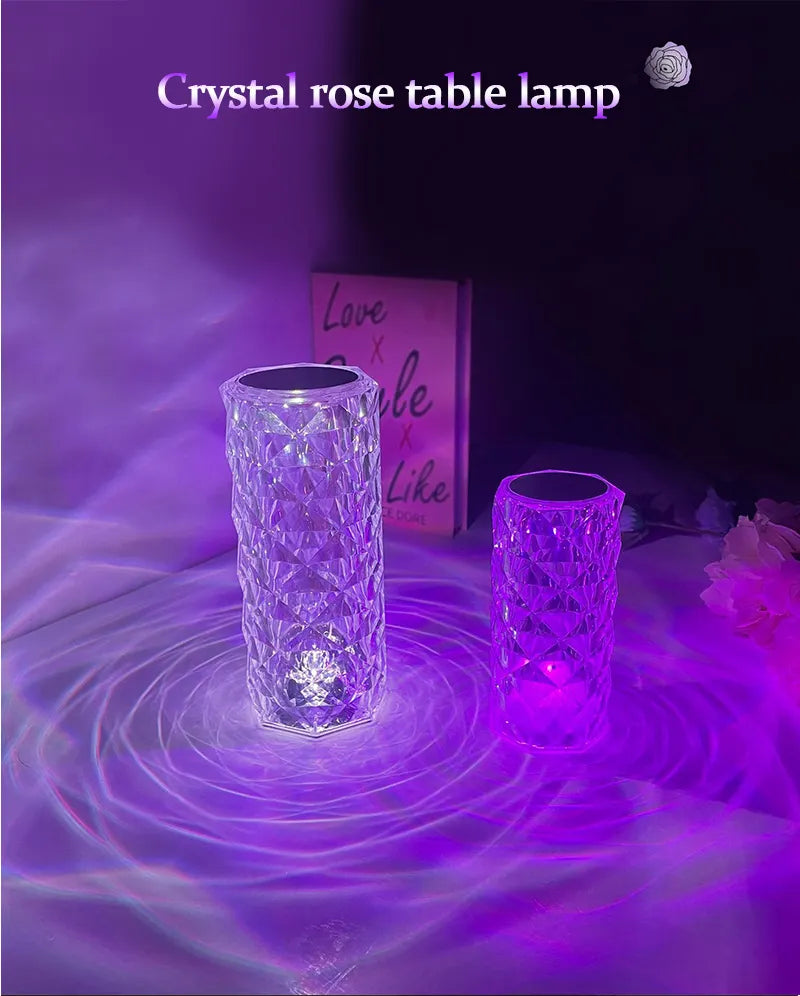 Rose Crystal Touch LED Lamp