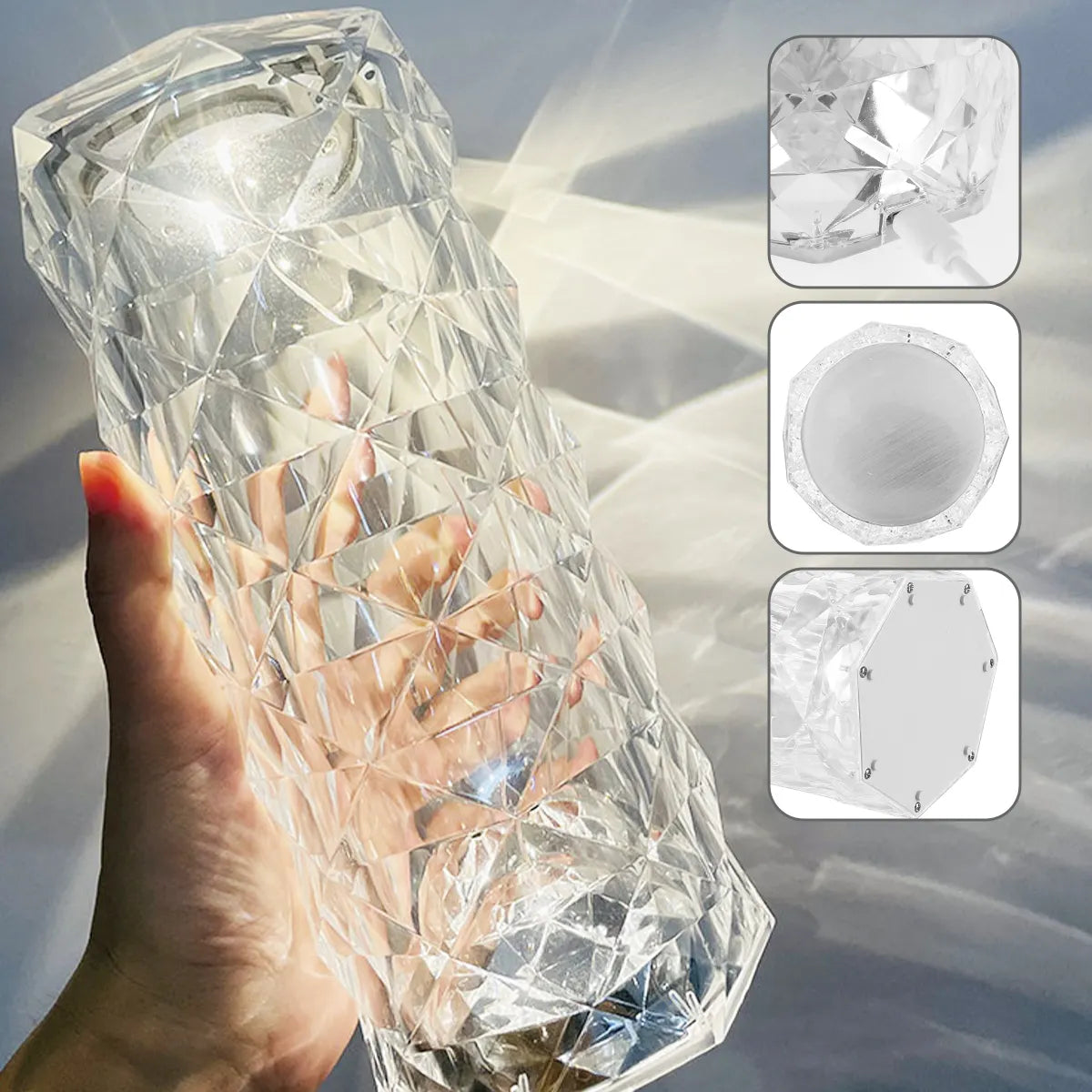 Rose Crystal Touch LED Lamp