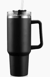 40oz Stainless Steel Insulated Tumbler with Handle & Straw