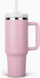40oz Stainless Steel Insulated Tumbler with Handle & Straw