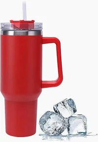 40oz Stainless Steel Insulated Tumbler with Handle & Straw